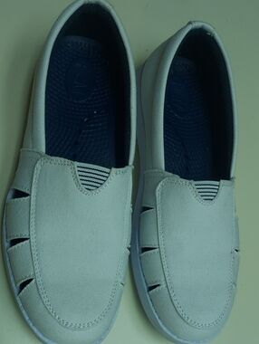 Women's Island Surf Slip-On White Canvas Shoes Nautical